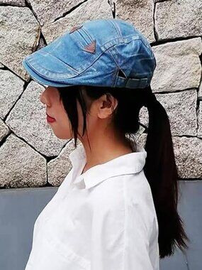 Denim Newsboy Hat for Women Adjustable Goes with Everything !!